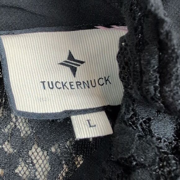 Tuckernuck Black Lace Rosalee Blouse Top Size L - Picture 6 of 13
